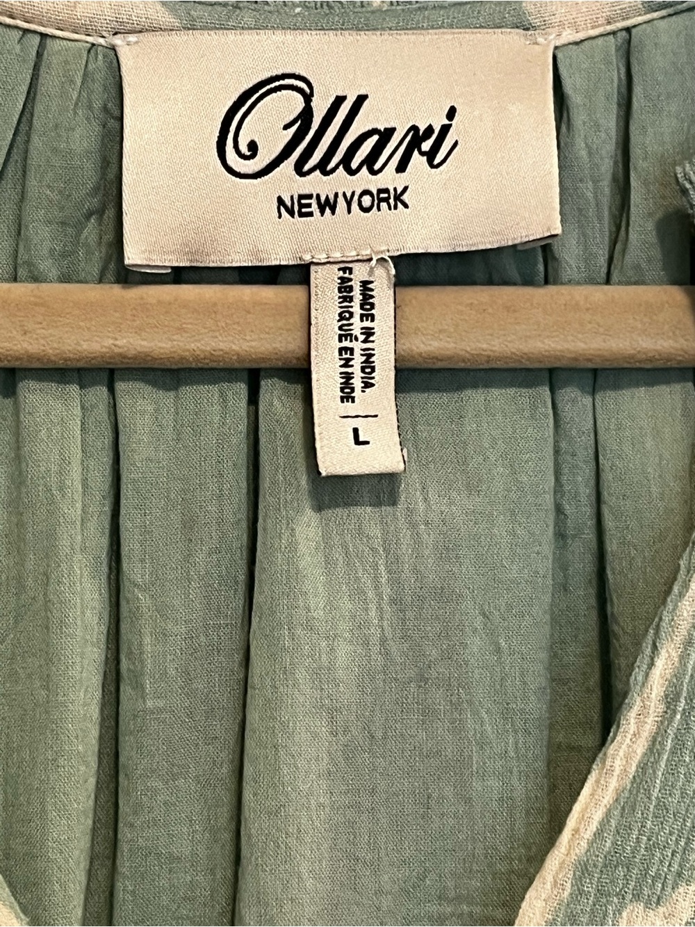Ollari New York Ikat Cotton Shift Dress with Tie Belt Boho Coastal | Size L - Picture 10 of 11